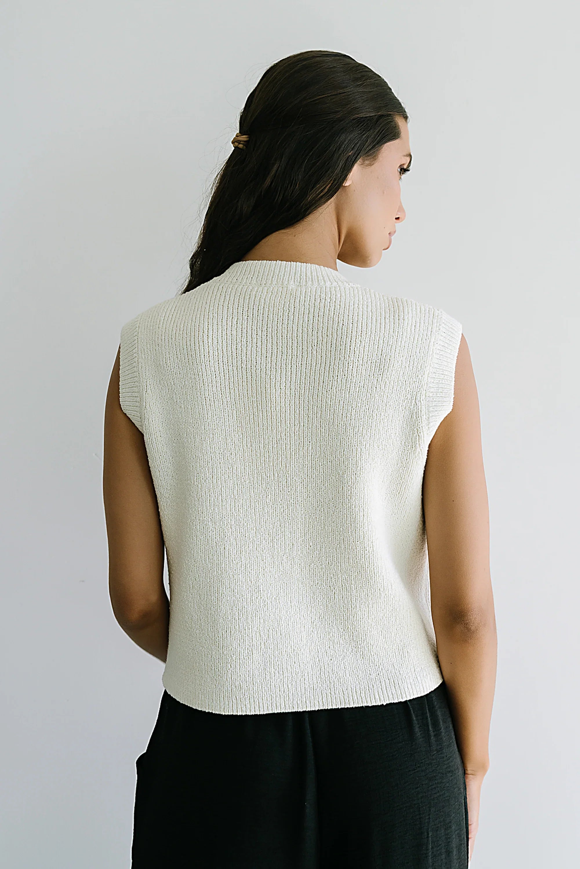 Brooks Knit Vest in Cream