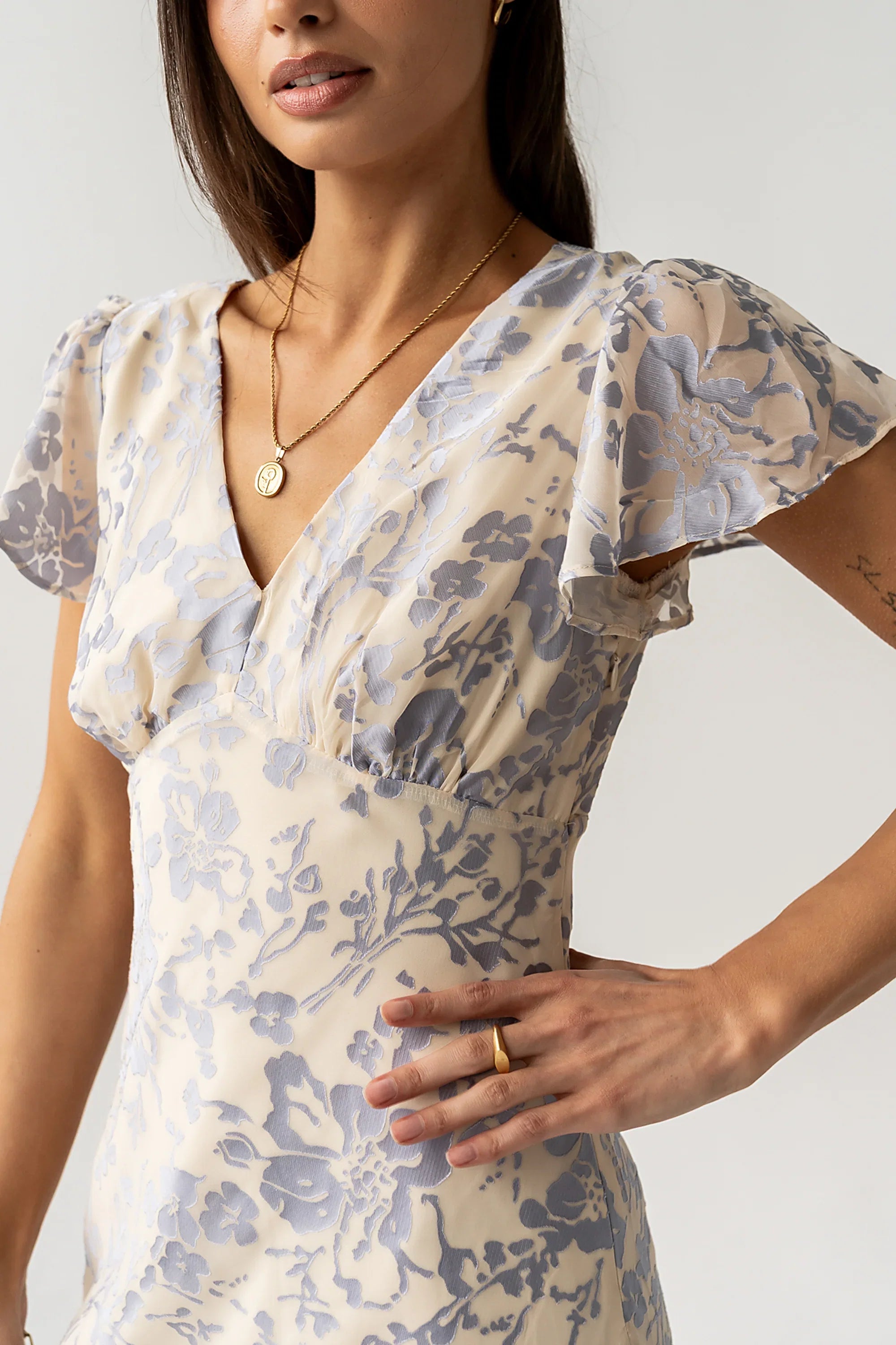 Ashtin Floral Maxi Dress in Blue