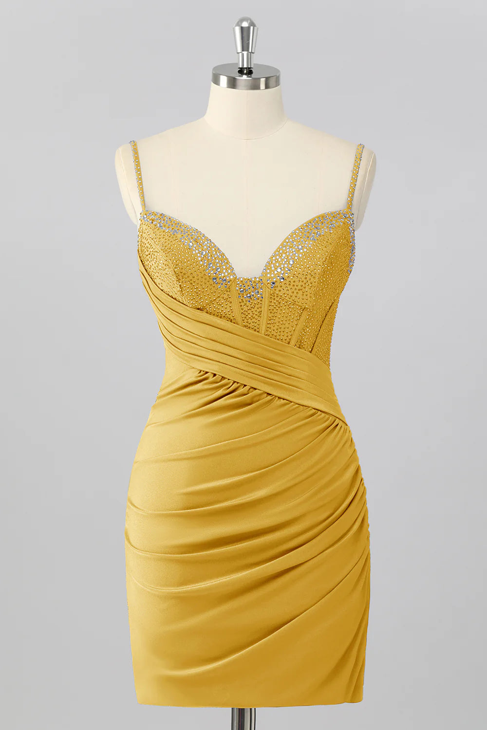 Bodycon Corset Ruched Mini Royal Blue Homecoming Dress with Beading