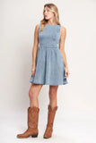 CASUAL POLISHED DENIM MINI DRESS FINAL SALE