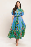 PALM SERENADE BLUE MIDI DRESS