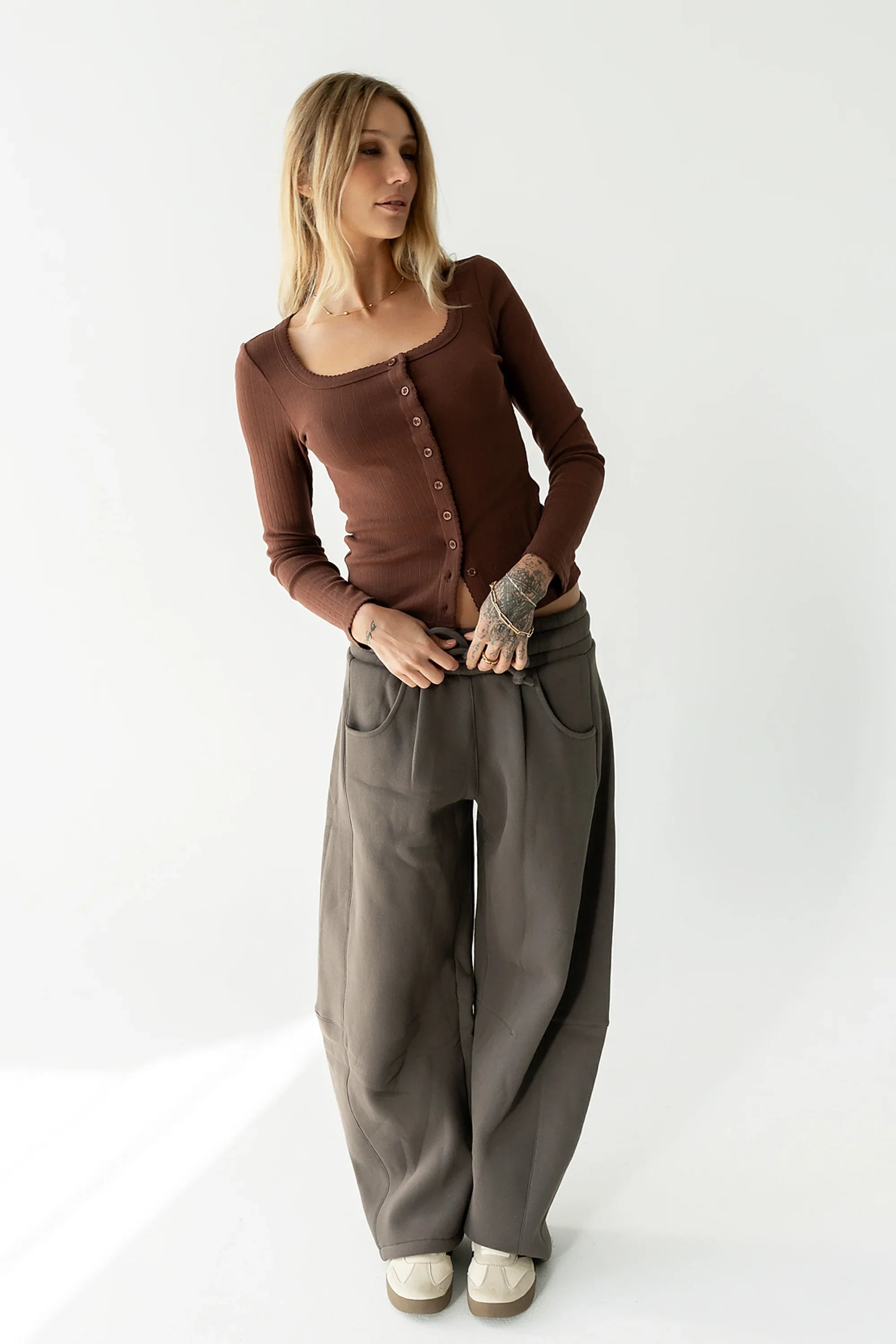 Maribel Barrel Sweatpants in Charcoal FINAL SALE