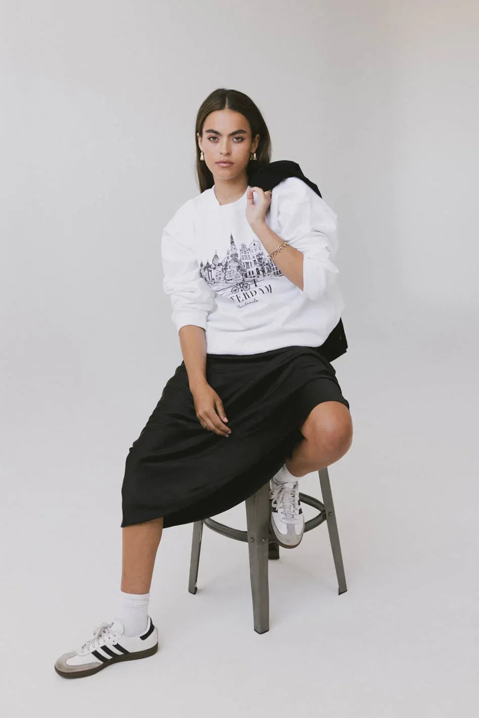 Preston Satin Skirt in Black FINAL SALE