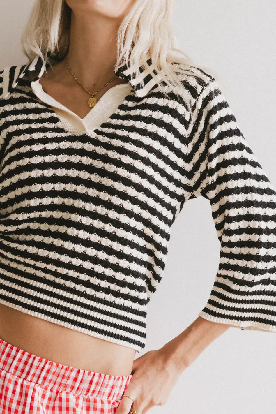Mason Collared Sweater in Black FINAL SALE