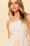 REGAL CUTIE BUBBLE HEM MIDI DRESS CREAM