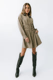 Lonnie Striped Mini Dress in Taupe FINAL SALE