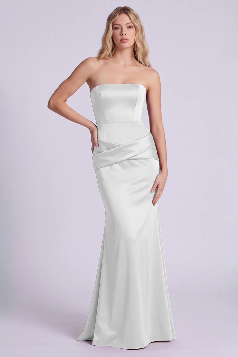 Burgundy Strapless Mermaid Formal Dress