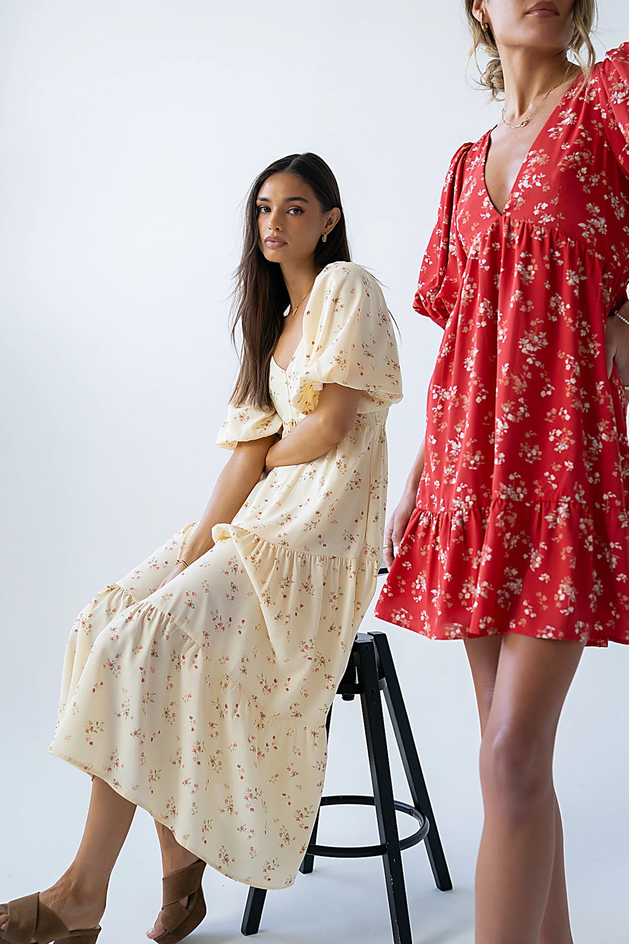 Amy Floral Maxi Dress in Yellow
