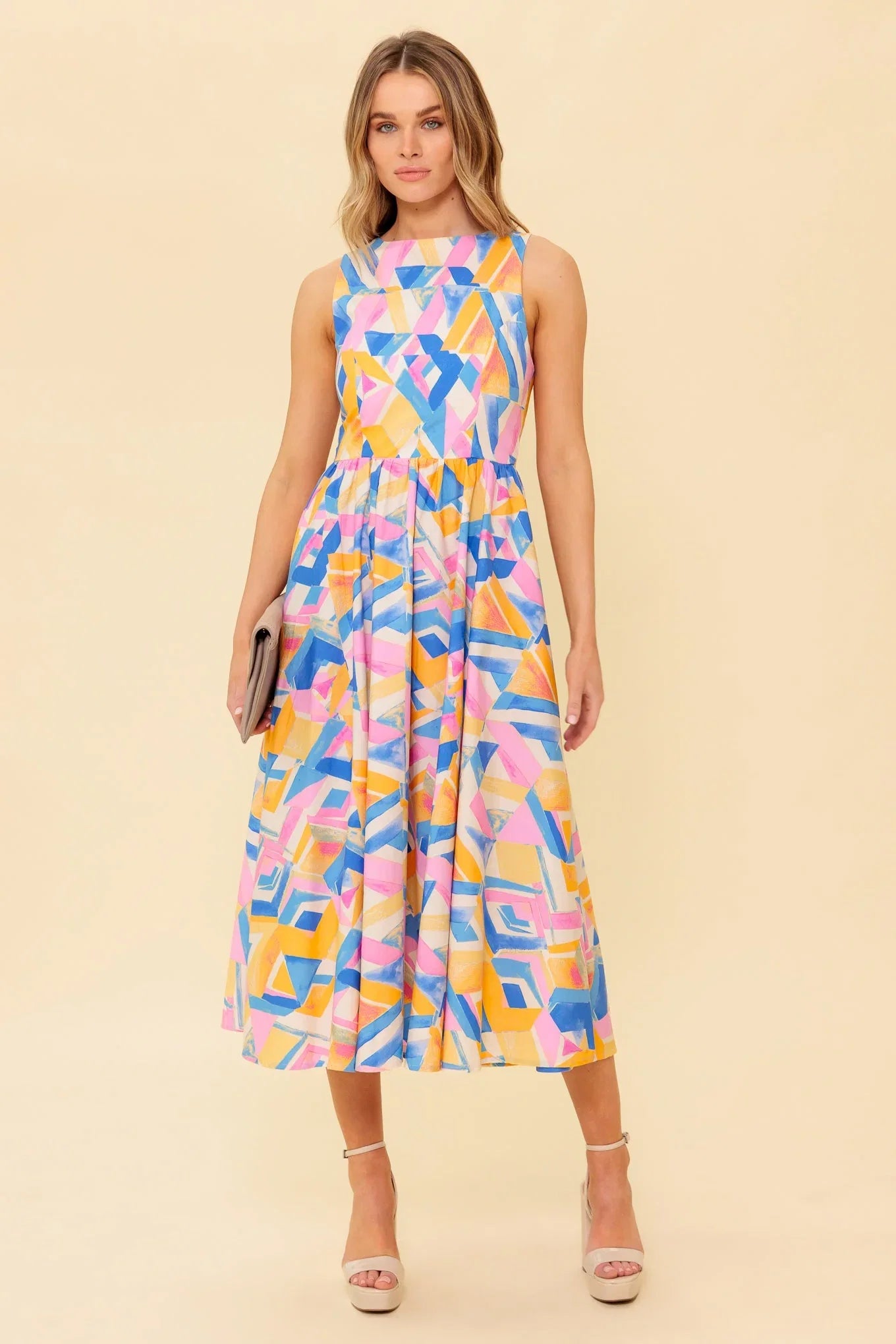 PATTON PARK MIDI DRESS POWDER BLUE PINK