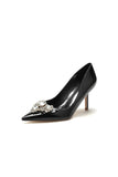 Patent Leather Rhinestone Stiletto Heels