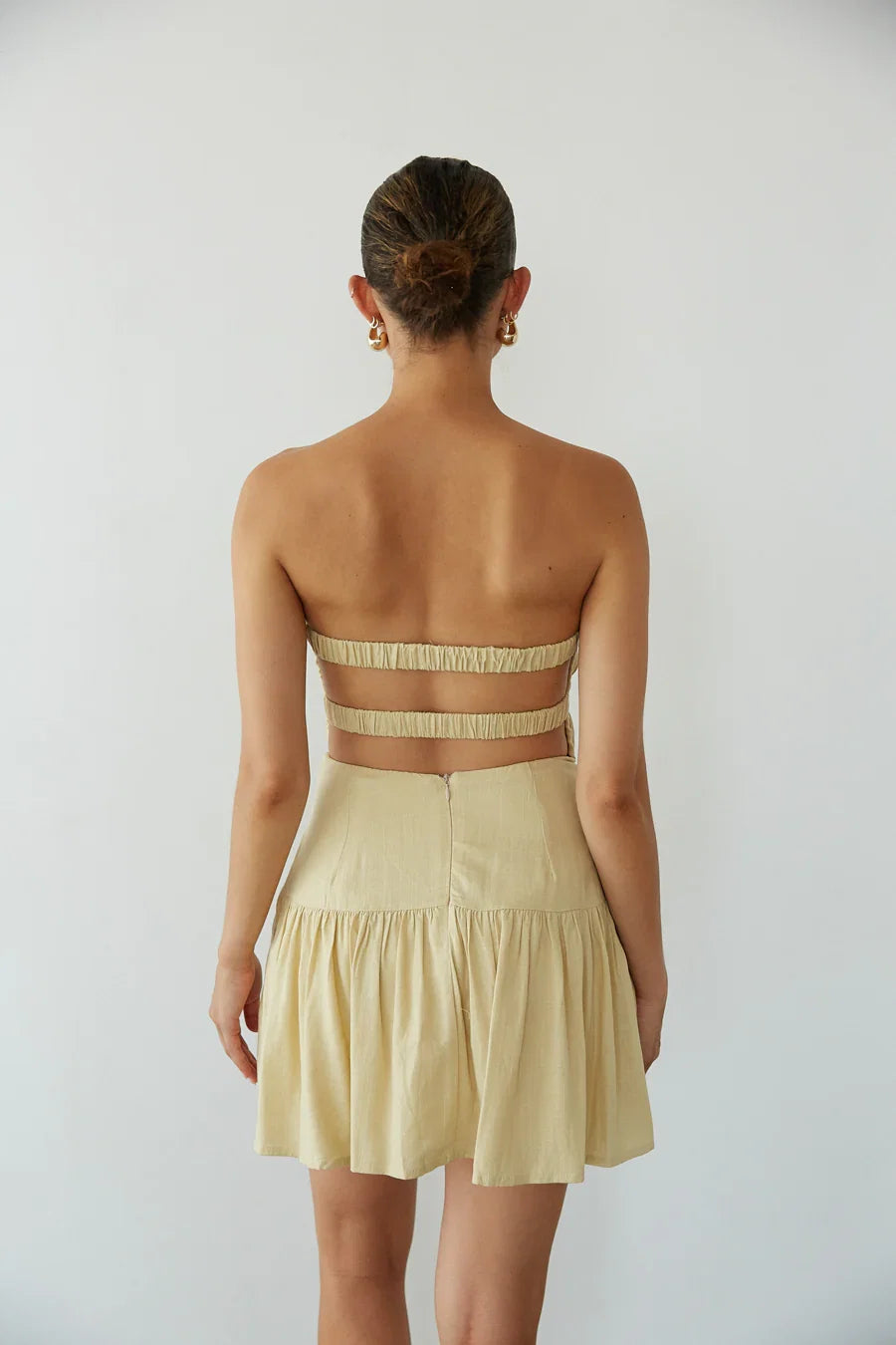 Indie Open Back Linen Mini Dress