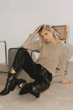 Taron Vegan Leather Barrel Jeans FINAL SALE