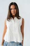 Julian Collared Blouse in Off White