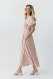 Renley Plaid Midi Dress in Clay