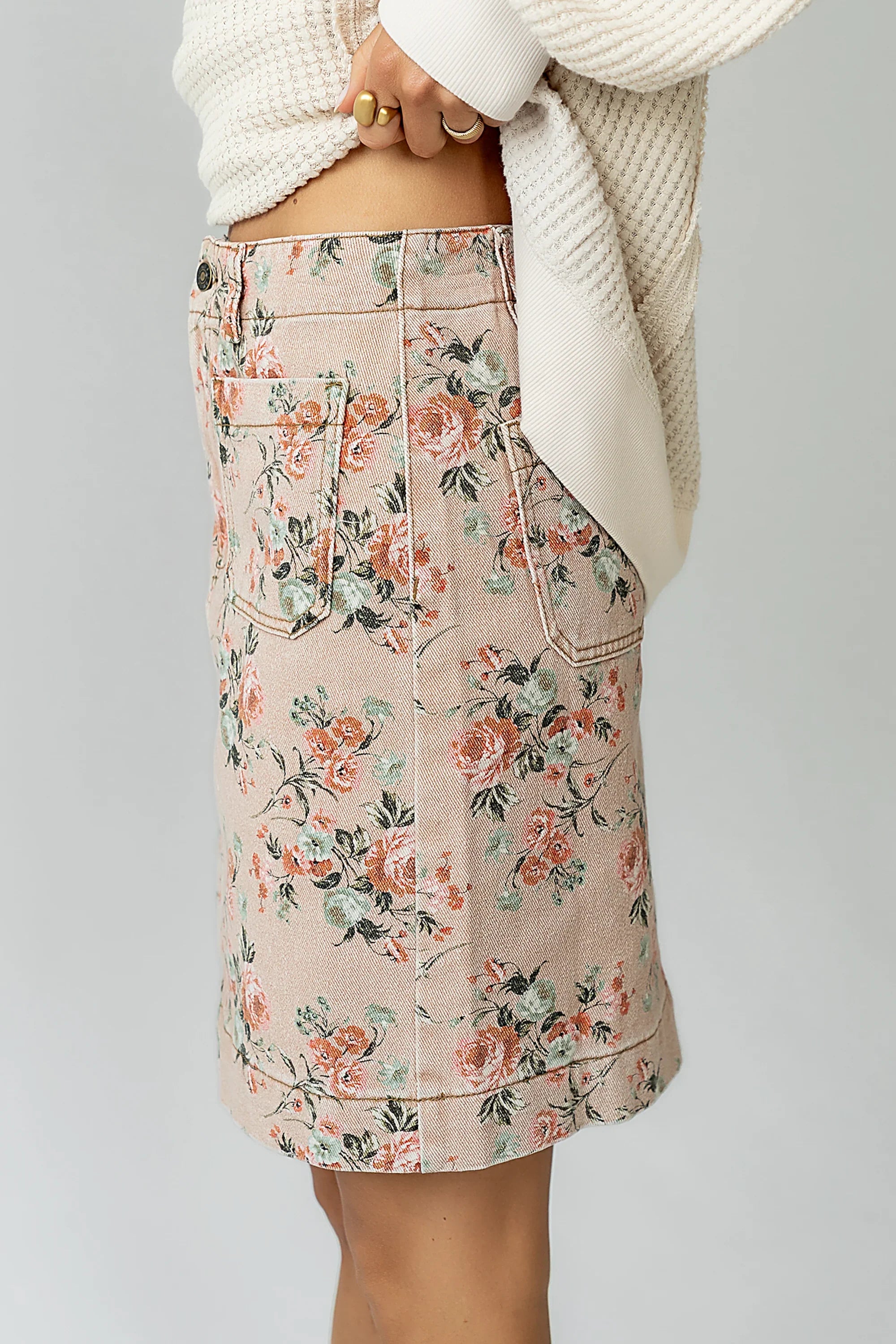 Juno Floral Mini Skirt in Clay FINAL SALE