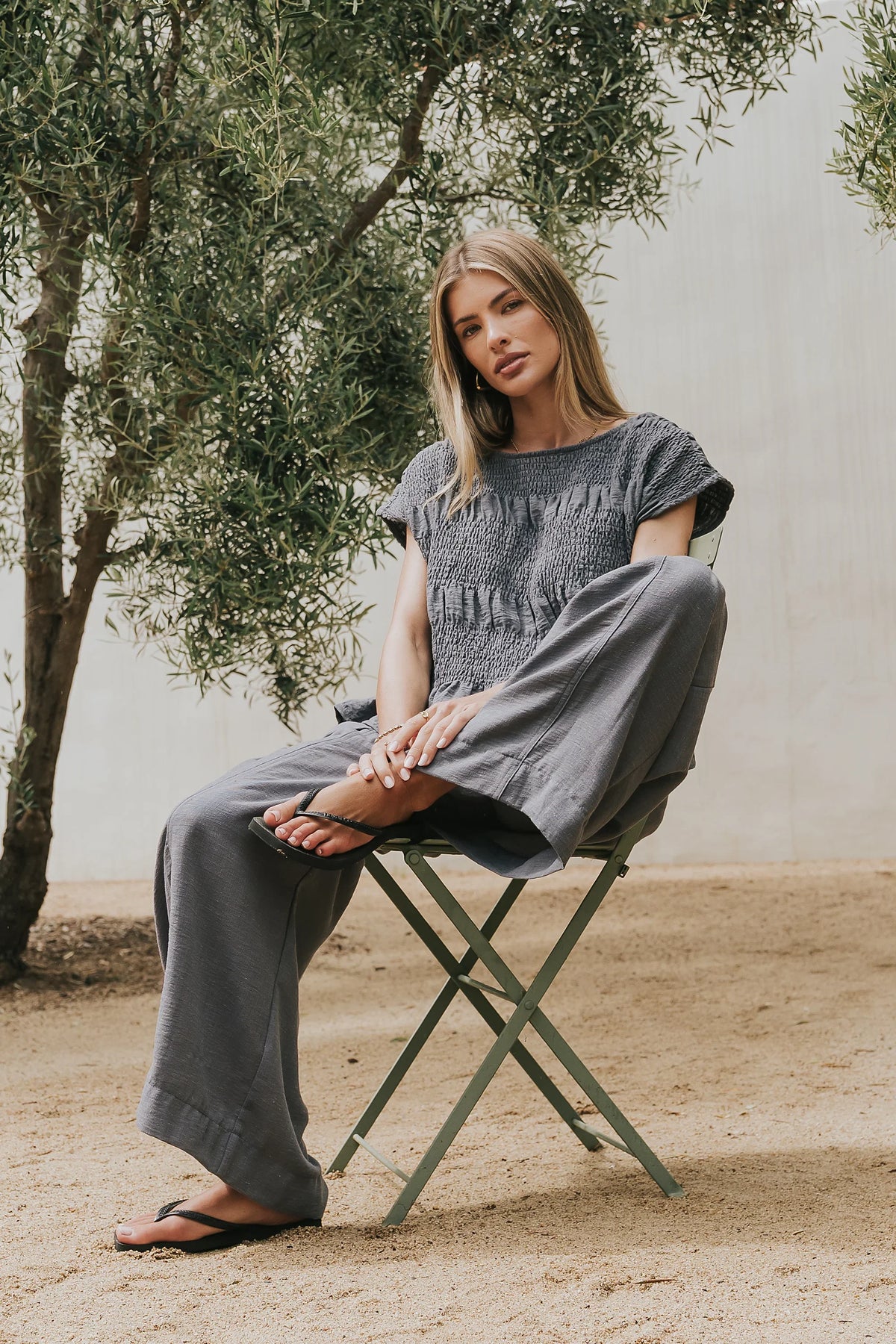 Ashton Wide Leg Pants in Blue