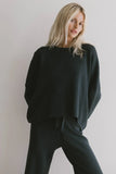 Jesse Waffle Knit Top in Navy FINAL SALE