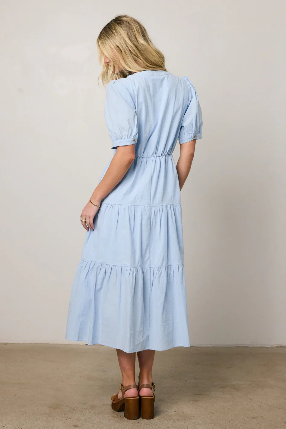 Finey Button Front Maxi Dress in Blue FINAL SALE