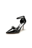 Patent Leather Wedding High Heels with Bow