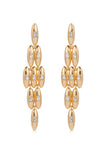 Oval Dome Baguette Dangle Earrings