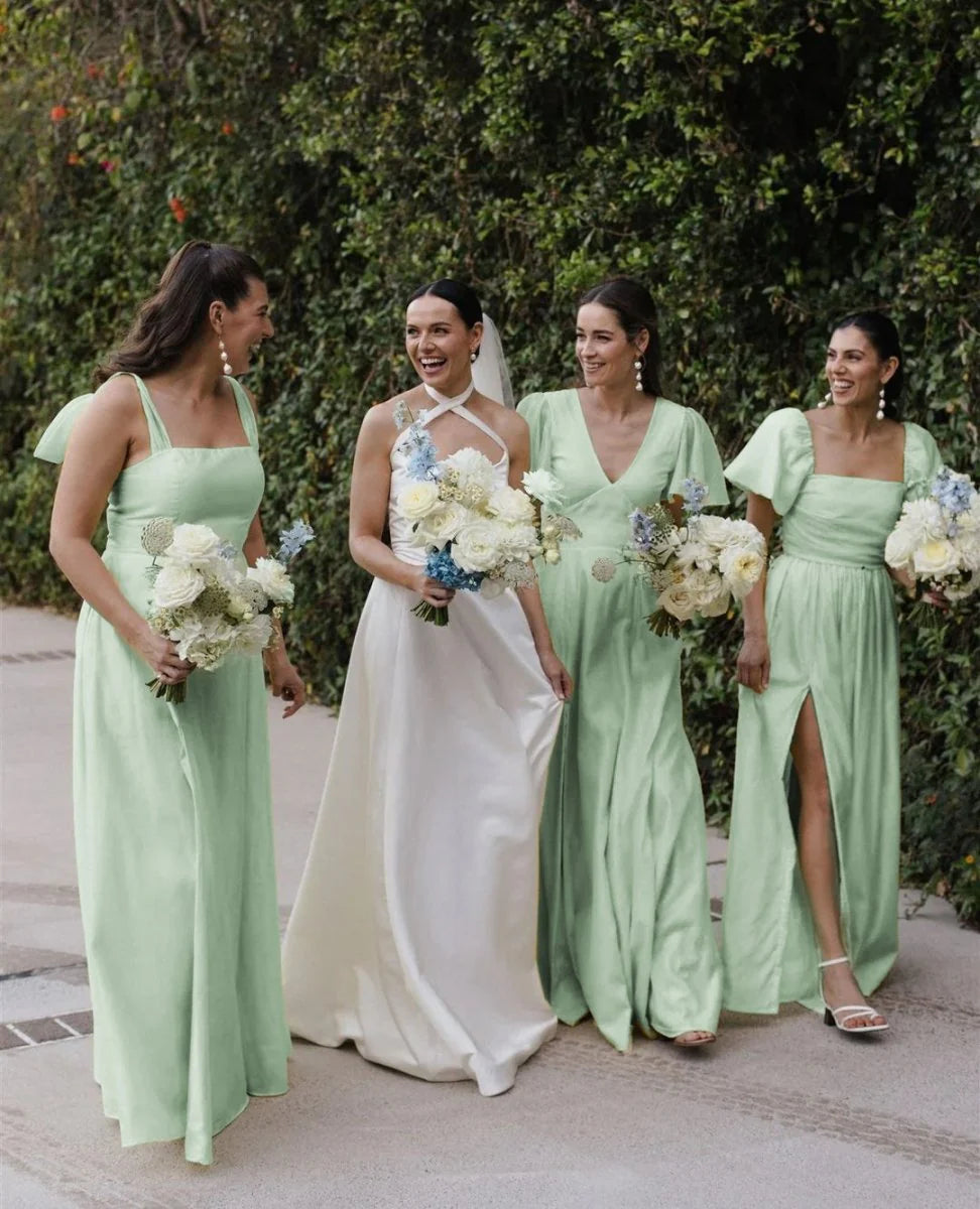 Chic A Line Daffodi Long Bridesmaid Dresses