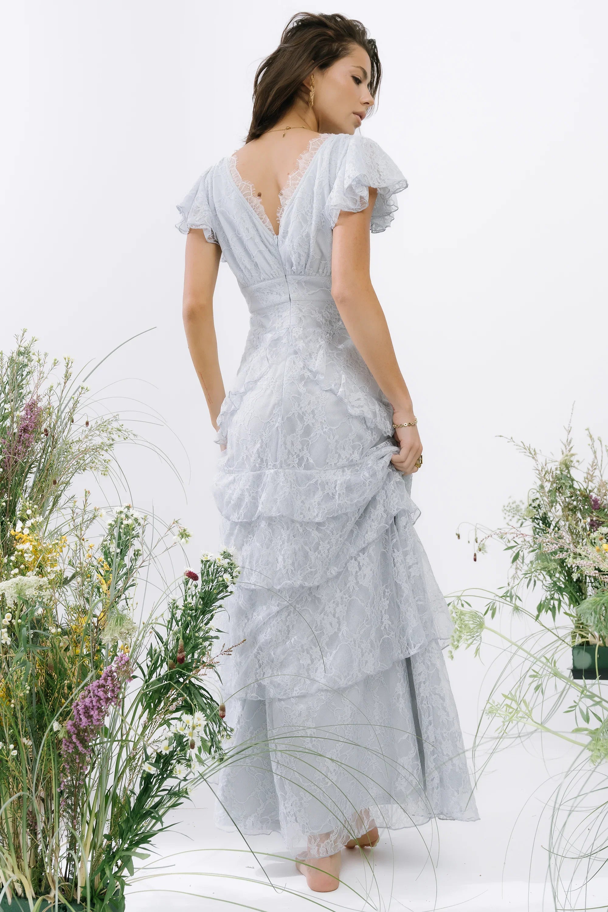 Tracie Lace Maxi Dress in Blue