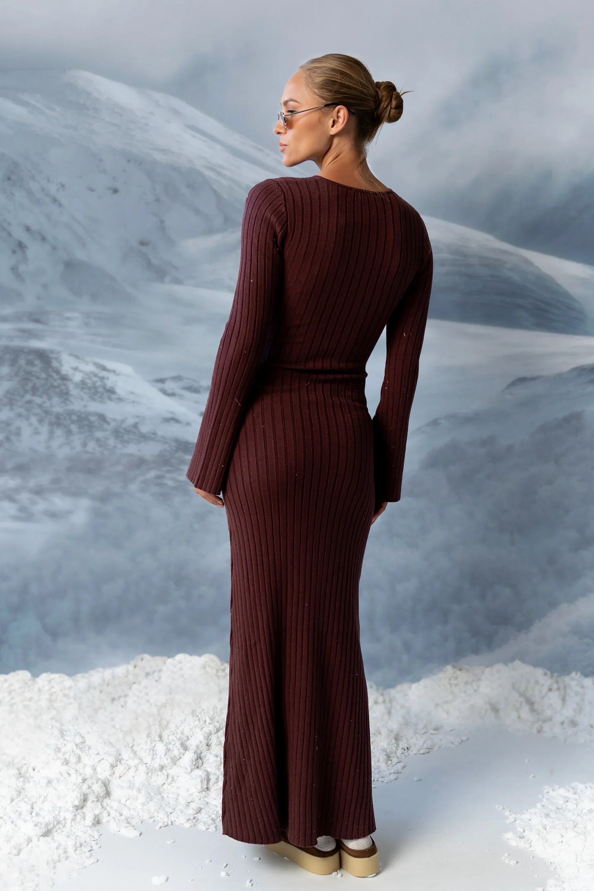 Torrey Maxi Dress in Red Brown