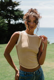 Lilah Reverse Seam Tank in Taupe