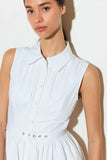 NORTH EAST MIDI White Cotton Pintuck Midi Shirt Dress
