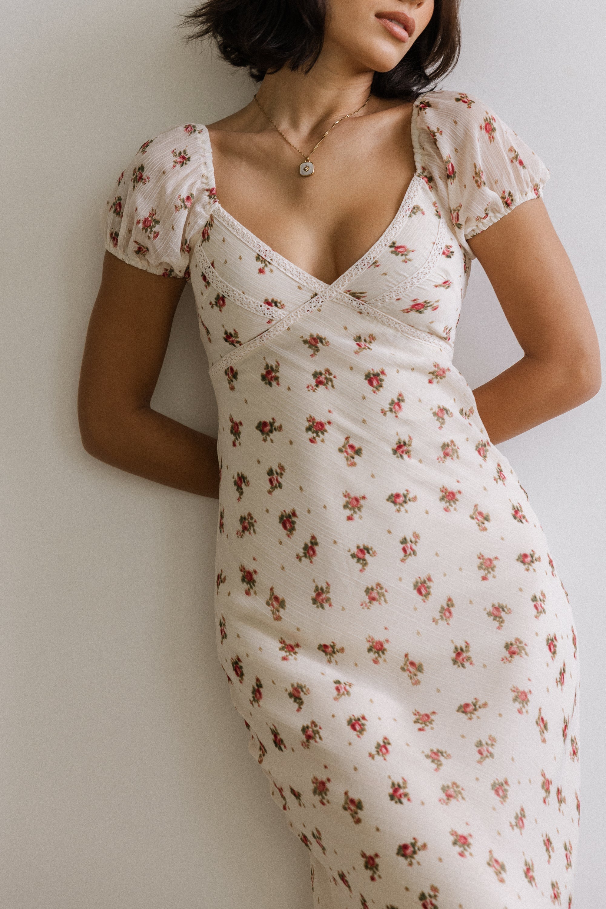 Cammie Floral Maxi Dress in Cream FINAL SALE
