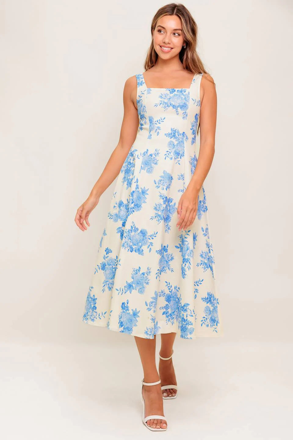 BLUEBELL BREEZE BLUE FLORAL MIDI DRESS