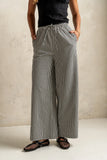 Ada Gingham Wide Leg Pants in Black FINAL SALE