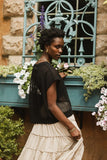 Soraya Sheer Sweater Top in Black FINAL SALE