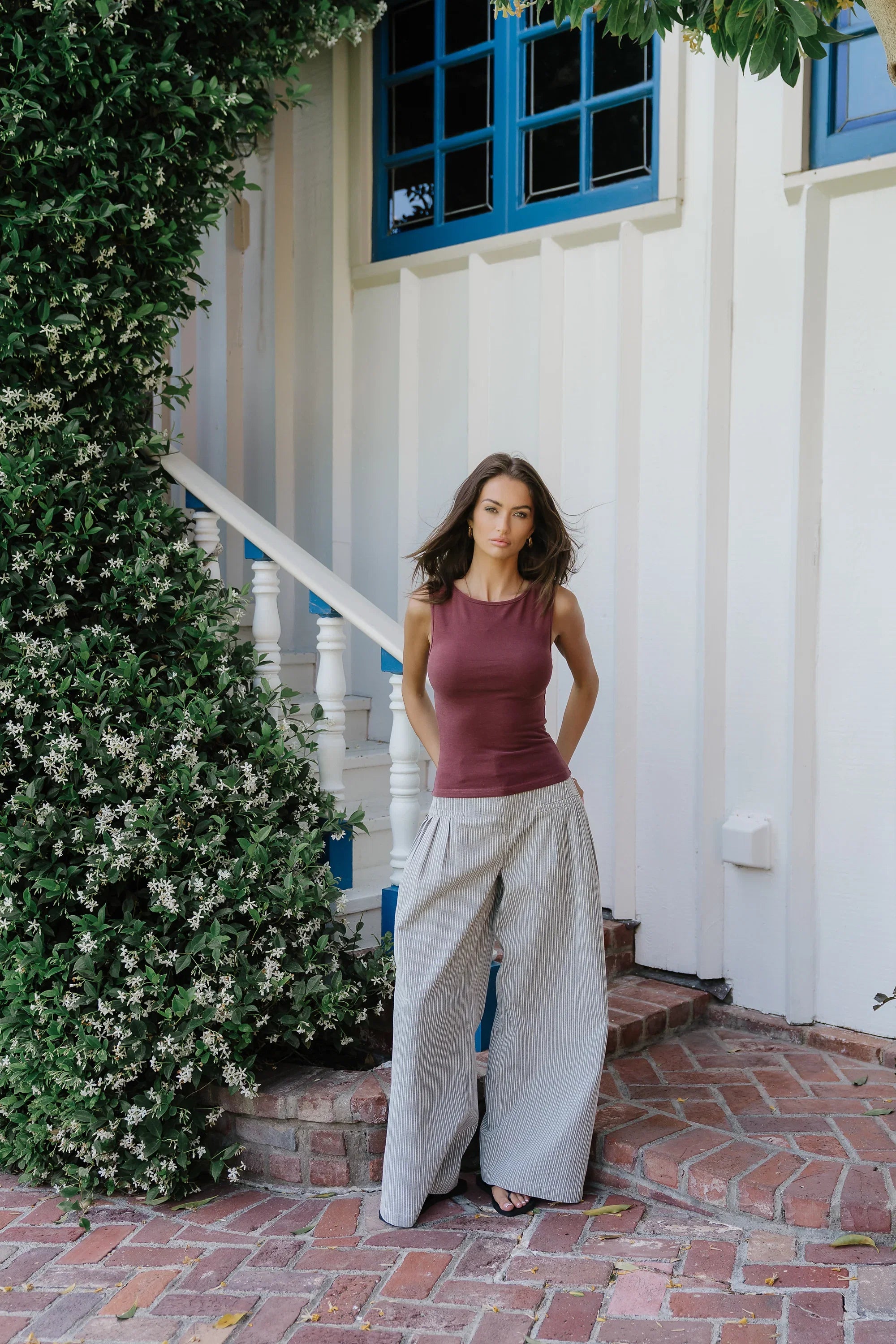Karol Striped Wide Leg Pants