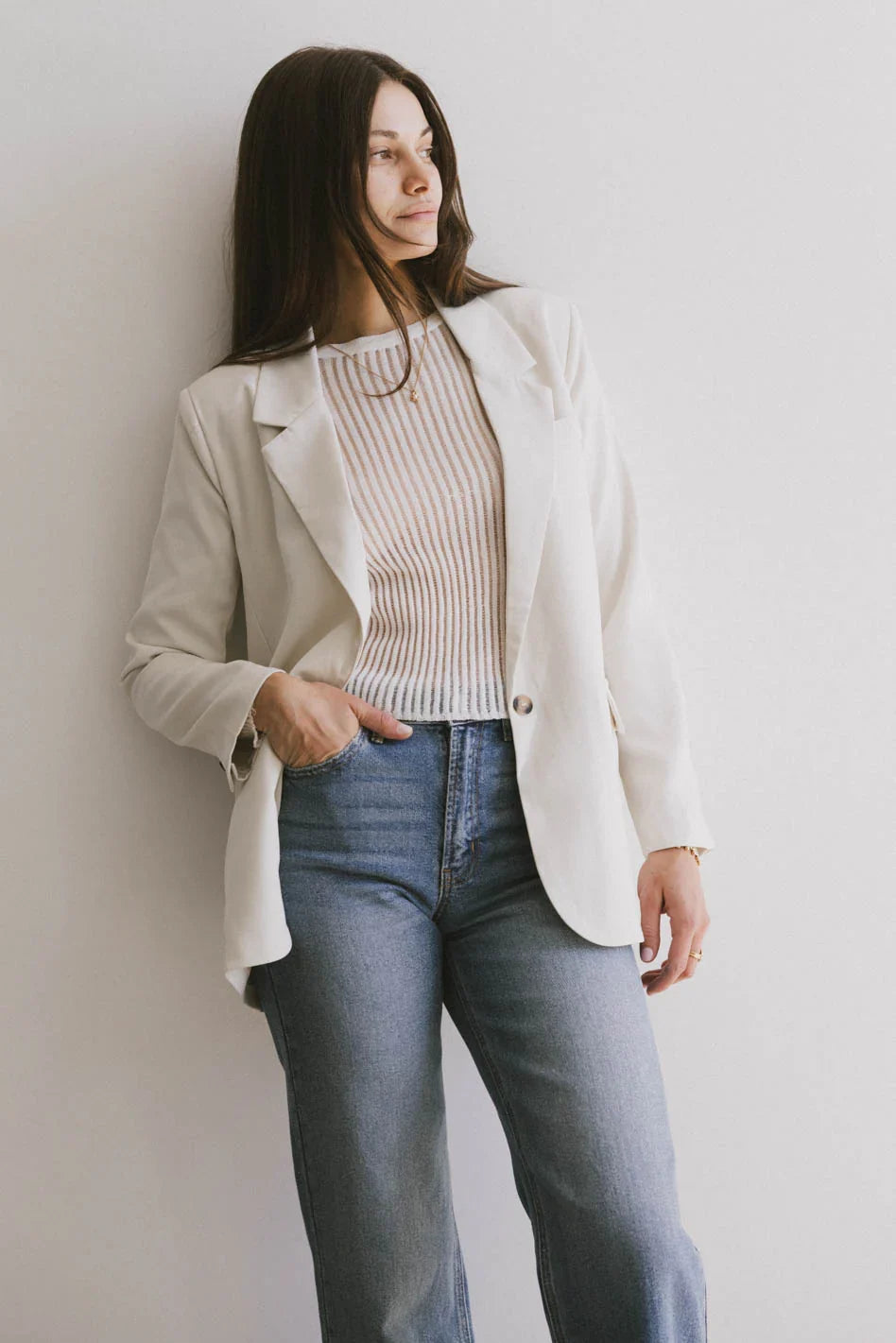 Crystal Blazer in Cream FINAL SALE