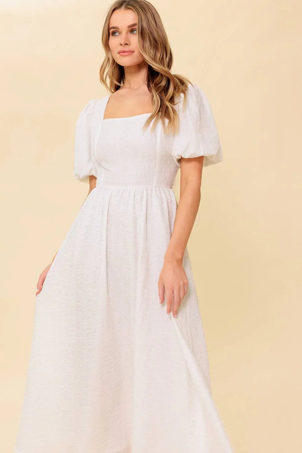MAURA MIDI DRESS IVORY