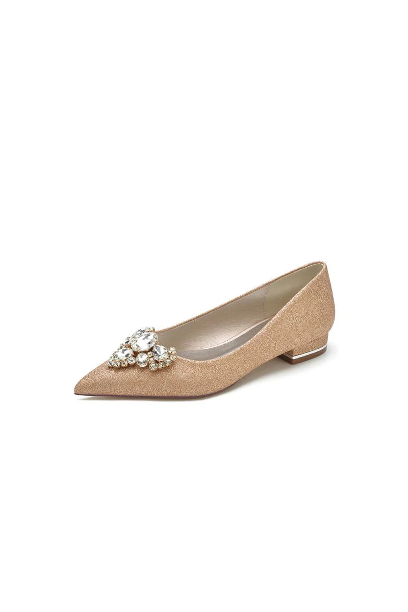 Pointed Toe Rhinestone Glitter Womens Wedding Shoes