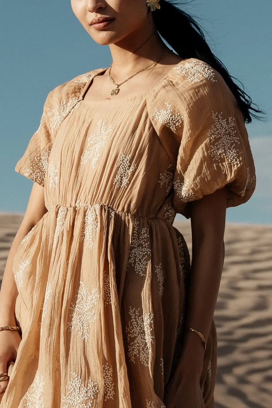 Fool For You Midi Dress in Camel FINAL SALE