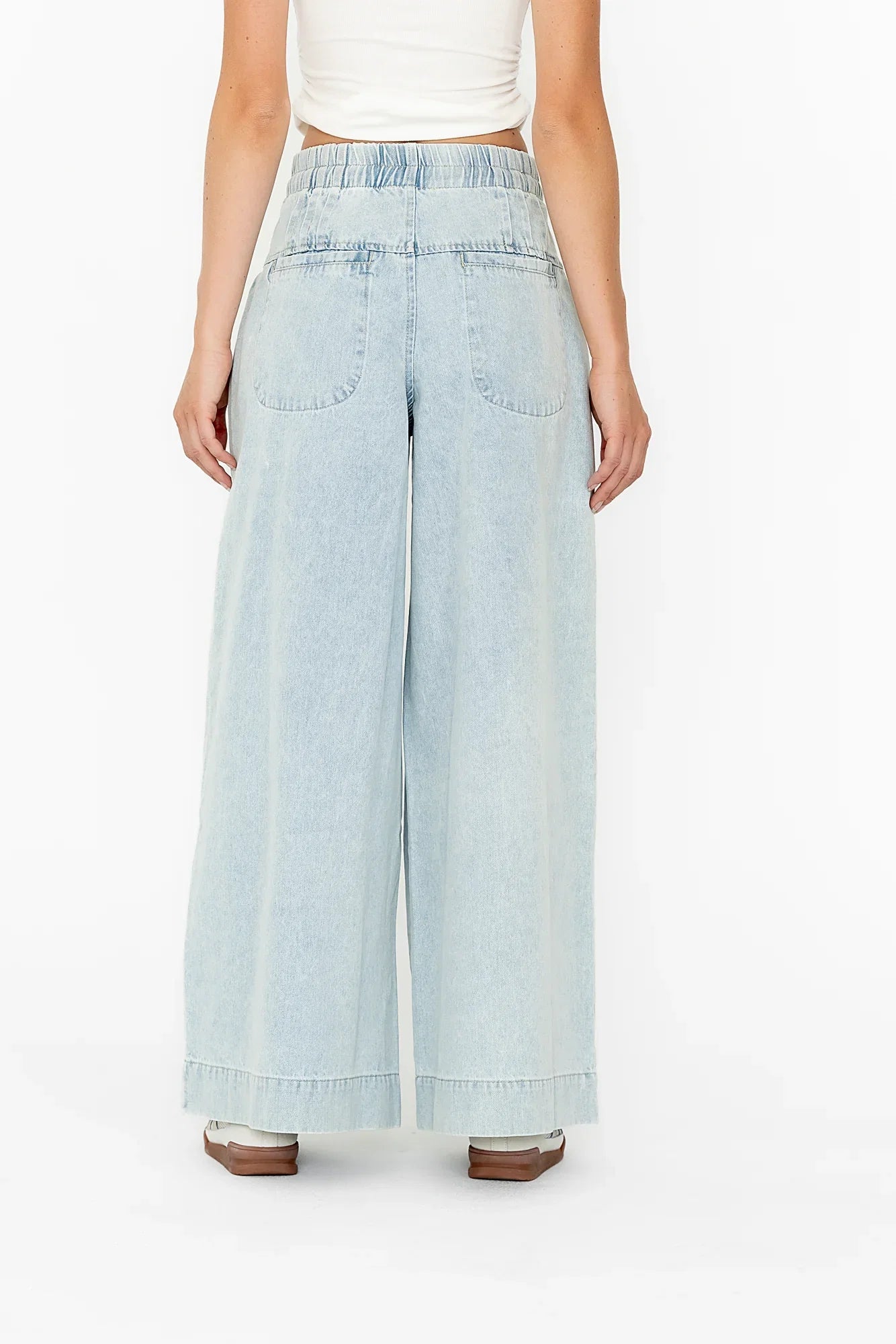 Melanie Wide Leg Pants in Light Wash FINAL SALE