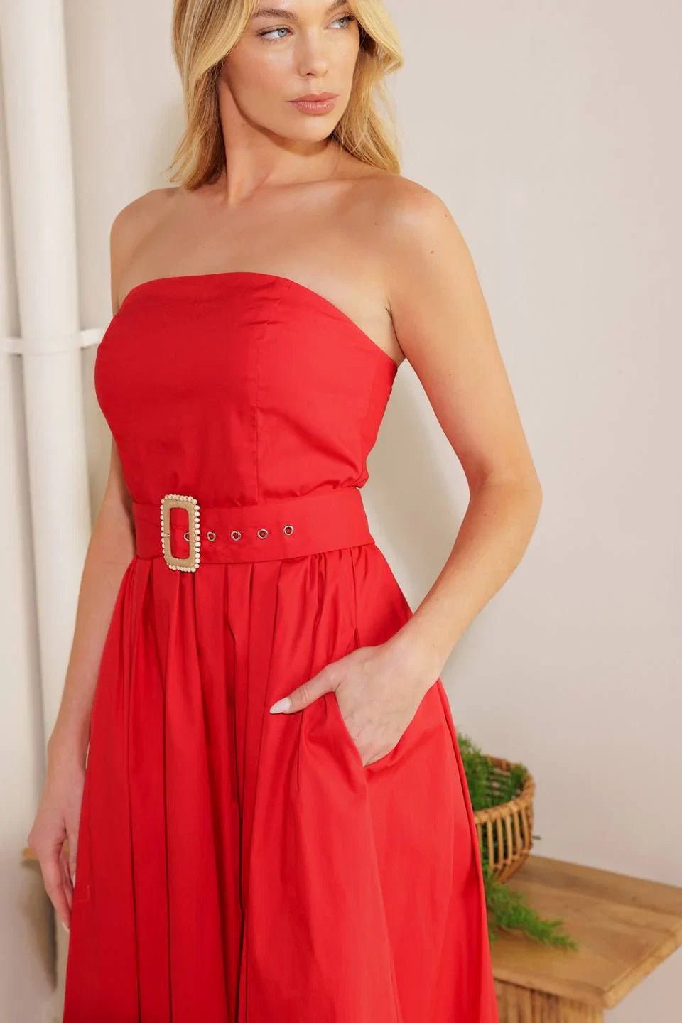 DAYS THAT FADE WOVEN MIDI DRESS FINAL SALE