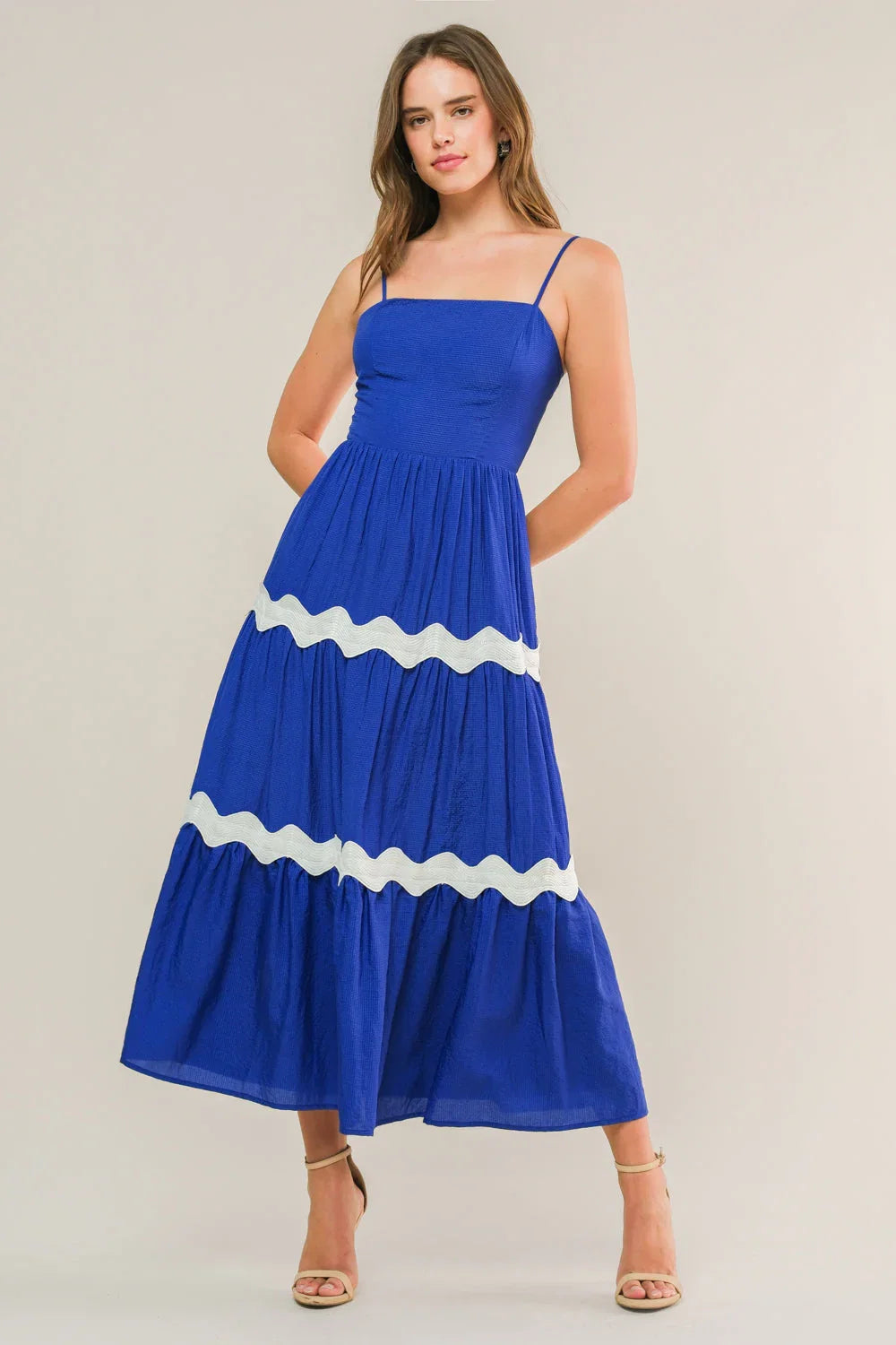 SUMMER SPRITZ RIC RAC MIDI DRESS