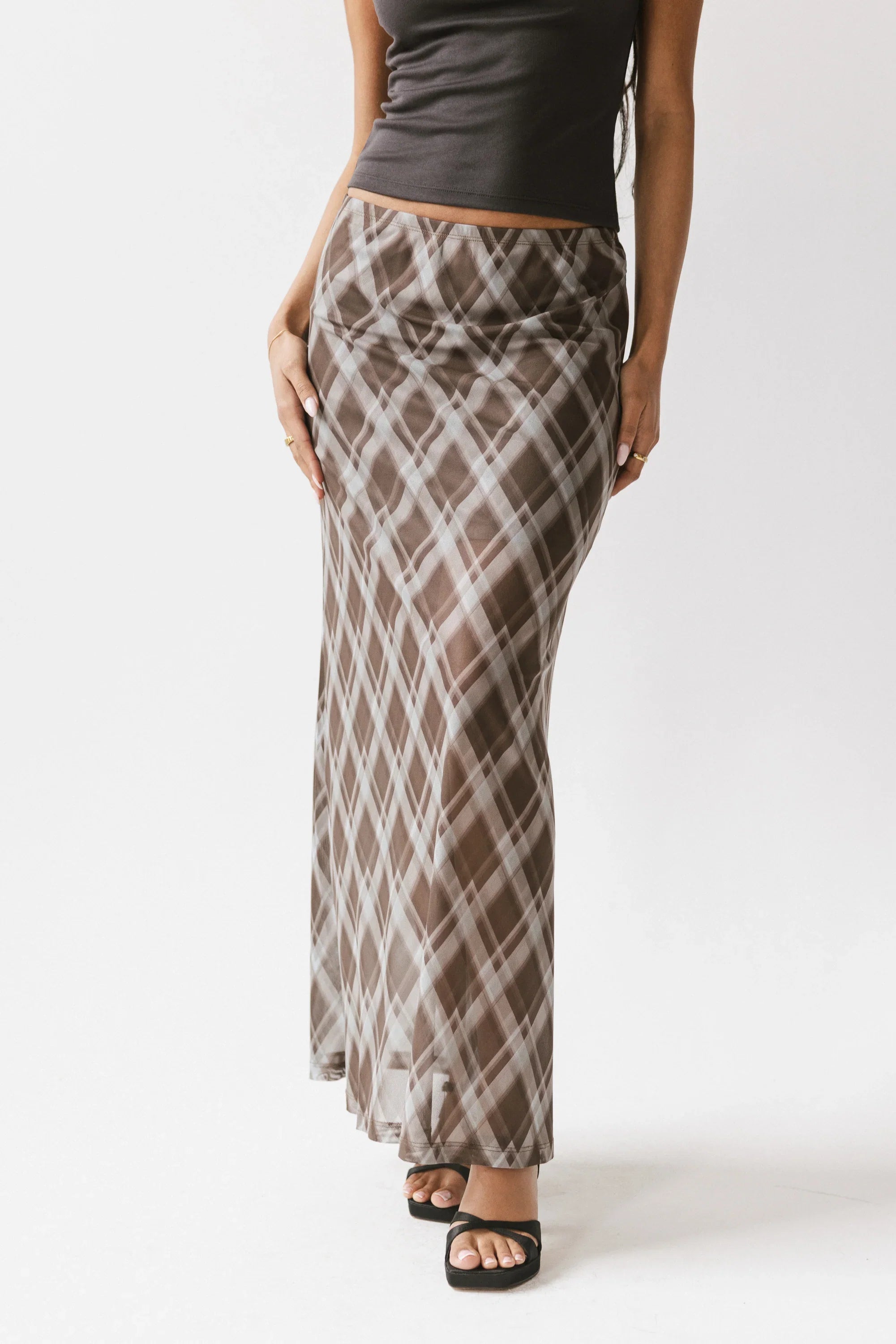 Cecily Plaid Midi Skirt FINAL SALE