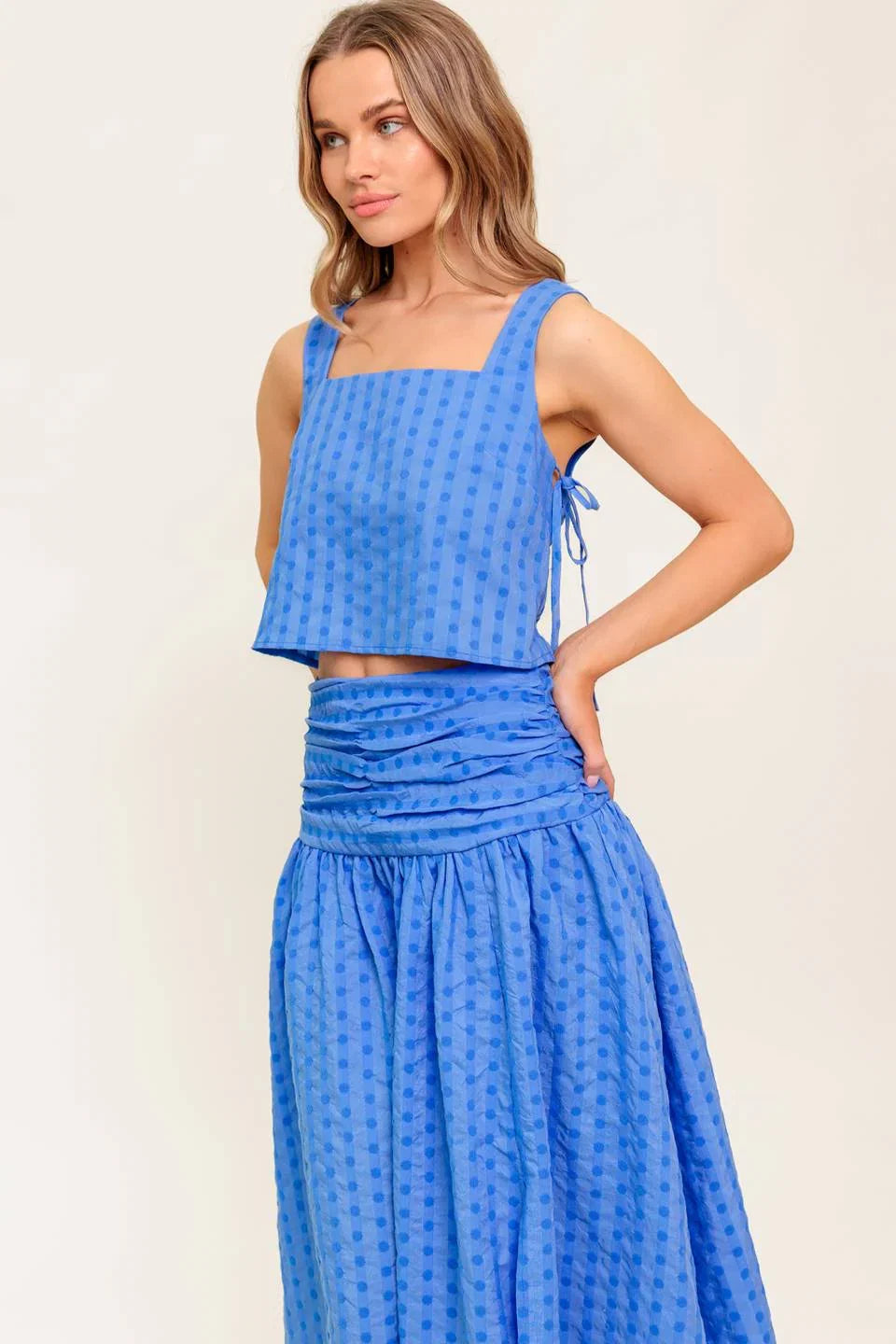 URBAN AFFAIR TOP SKIRT SET BLUE