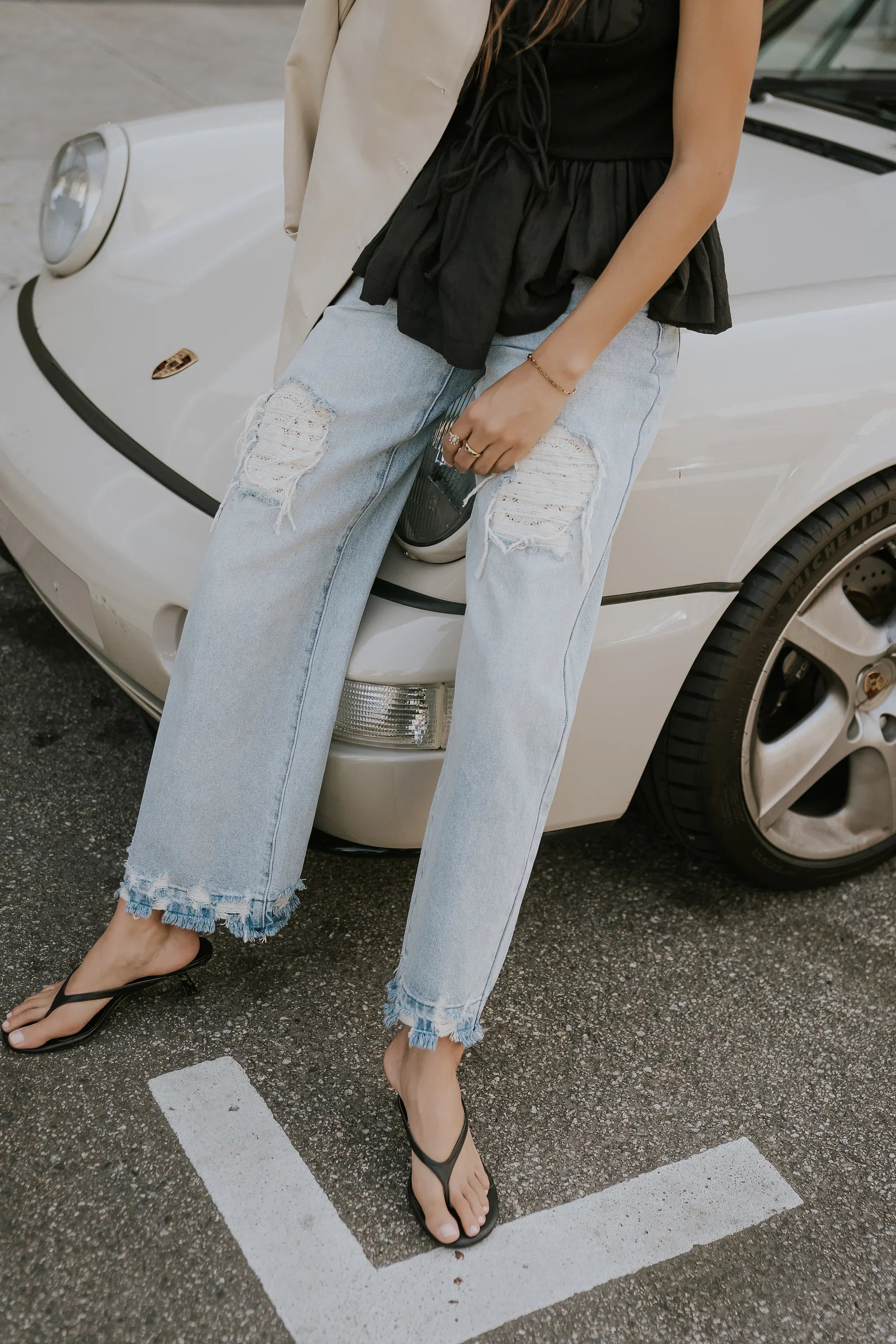 Marvin Crochet Wide Leg Jeans