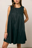 Arizona Pleated Babydoll Dress in Black FINAL SALE