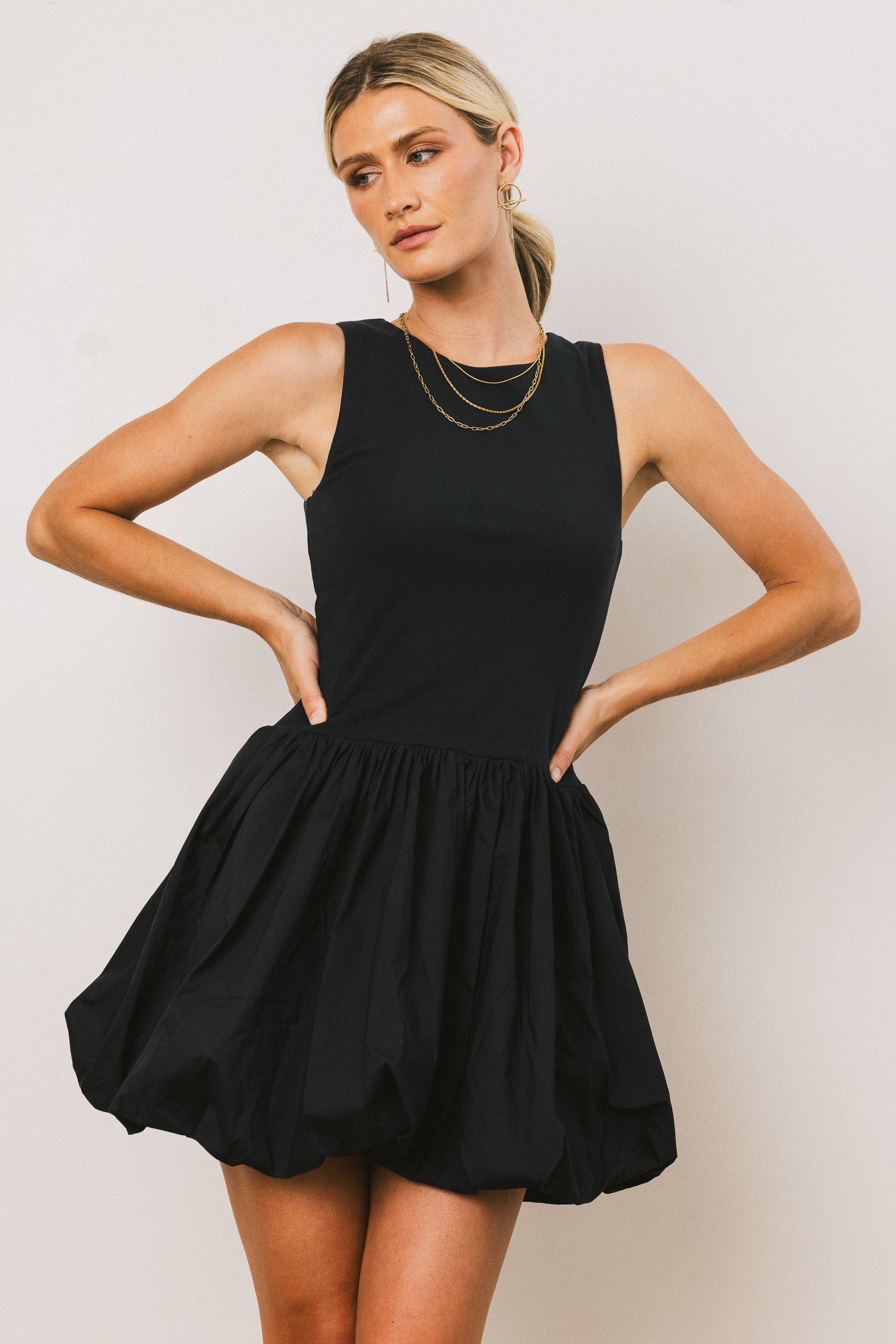 Nila Bubble Mini Dress in Navy FINAL SALE