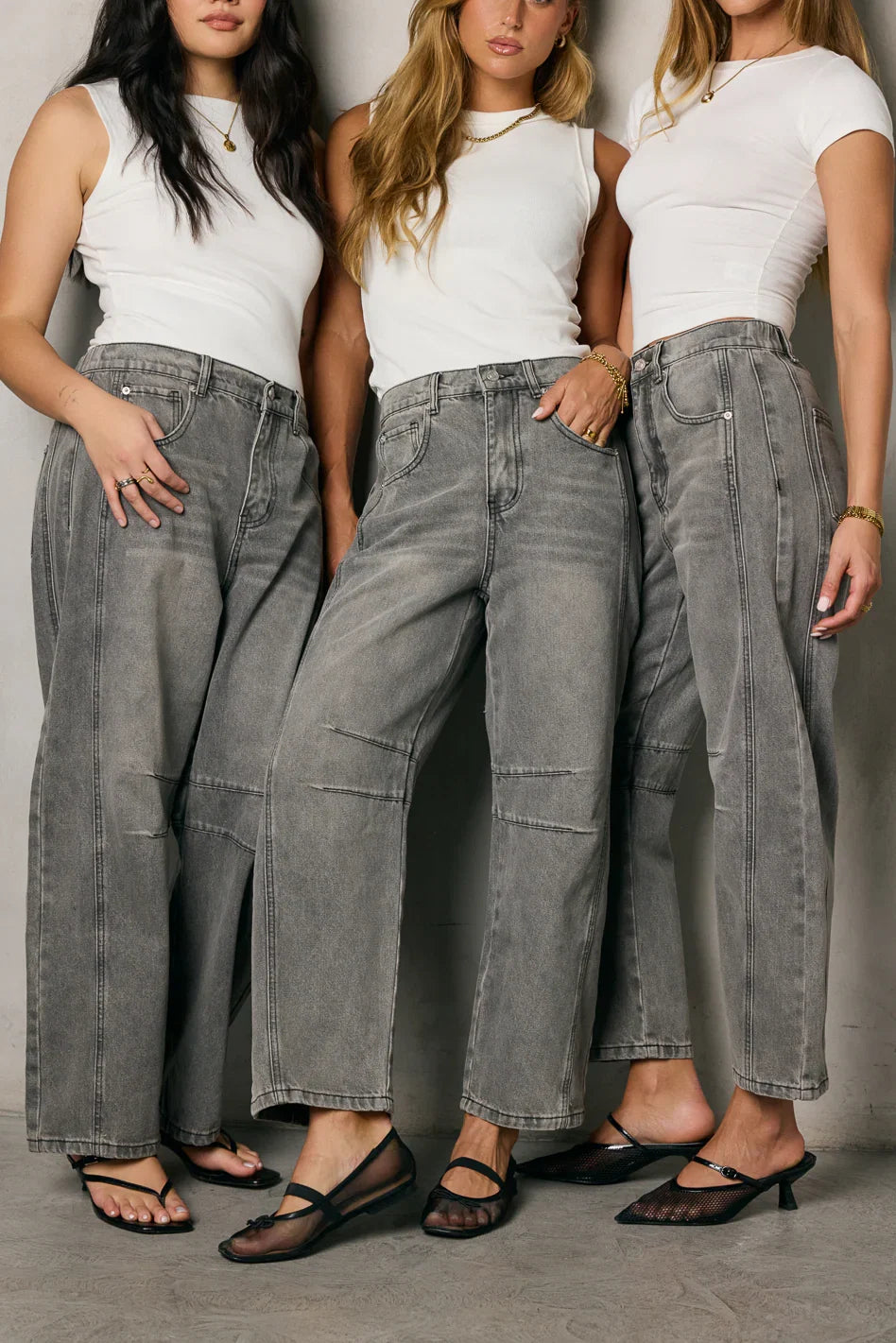 Lisette Barrel Jean in Grey FINAL SALE