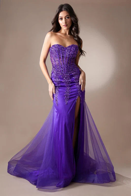 Blakely Gown Strapless Embellished Corset Tulle Dress