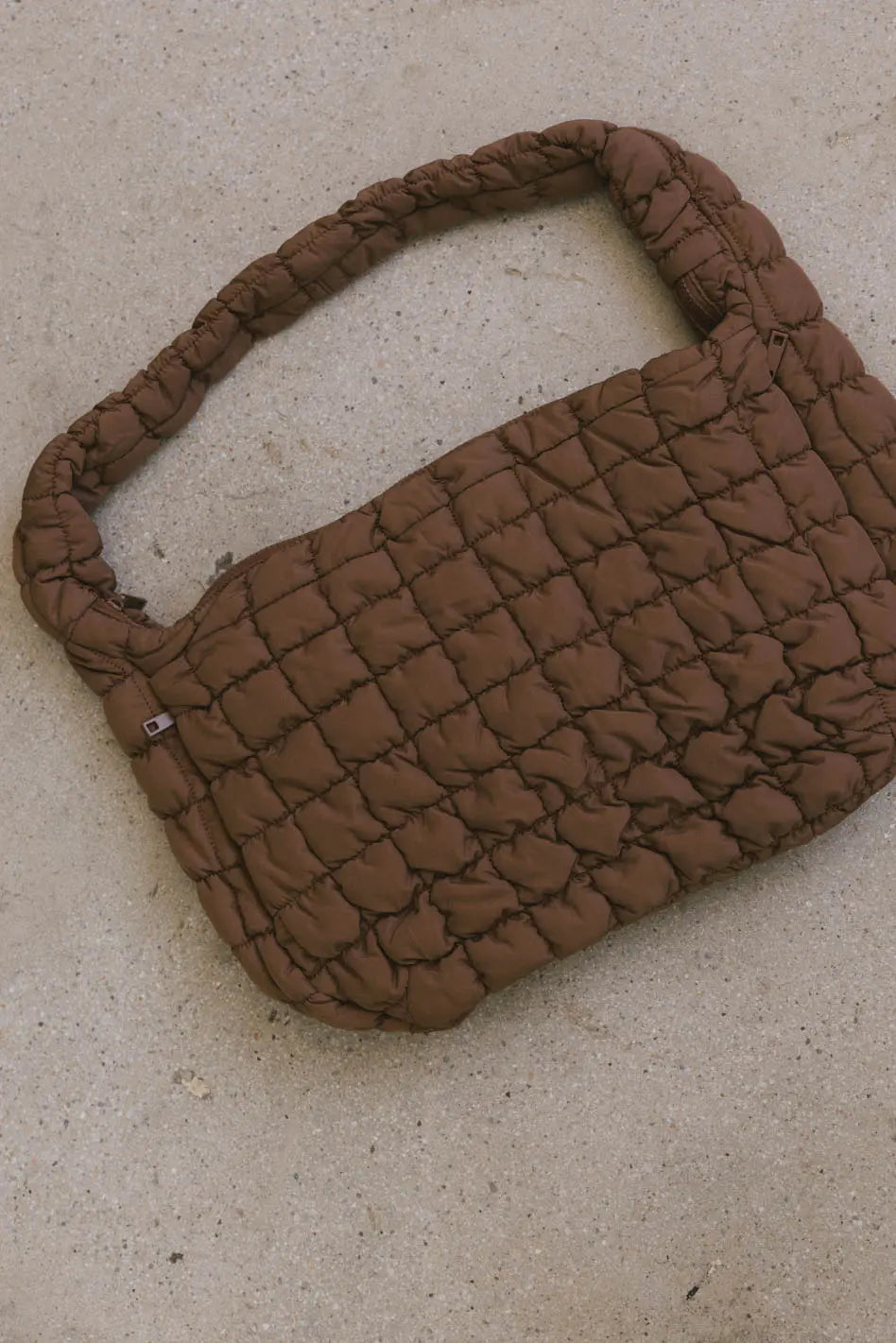 Nora Quilted Tote Bag in Brown FINAL SALE