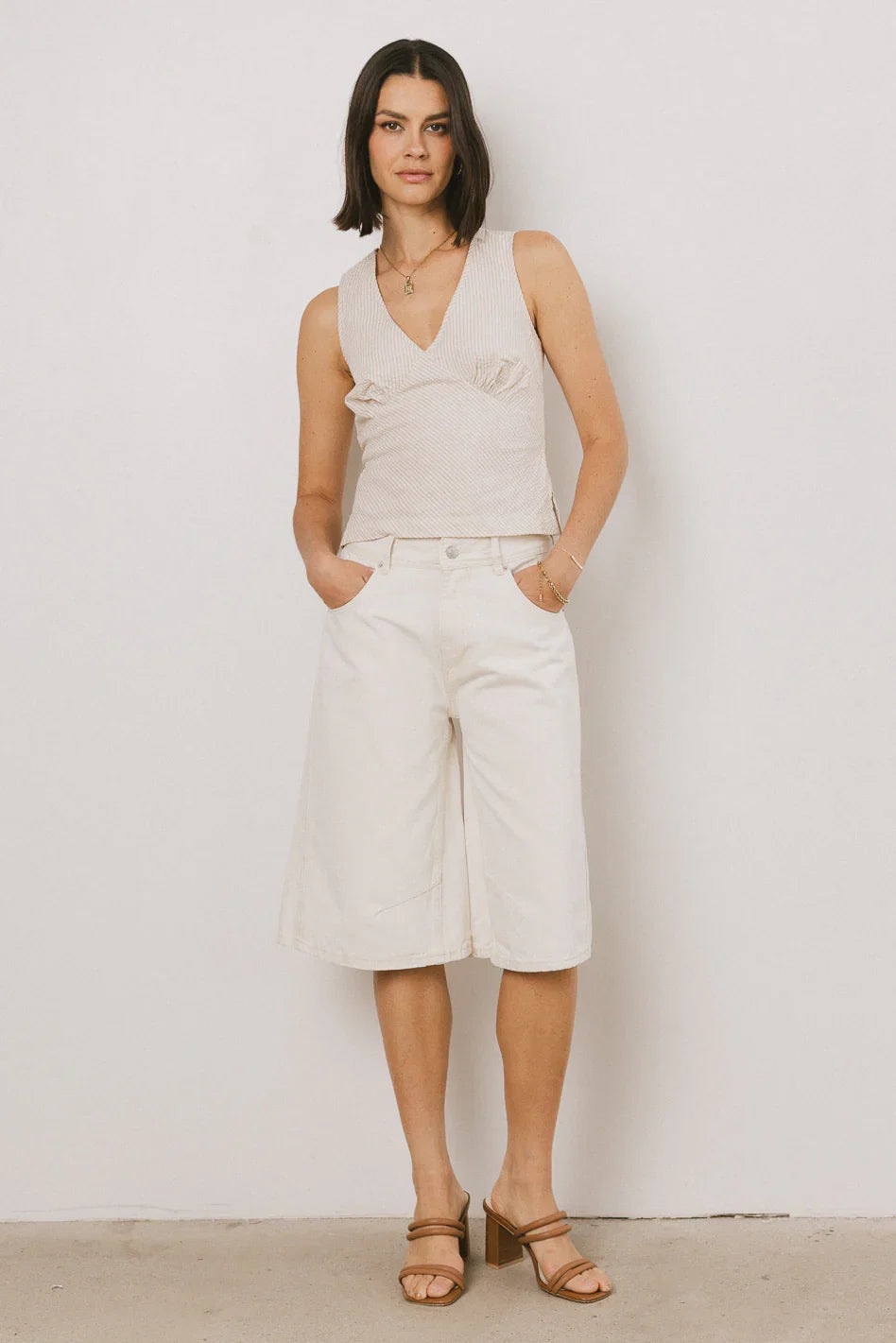 Alden Bermuda Shorts in Cream FINAL SALE